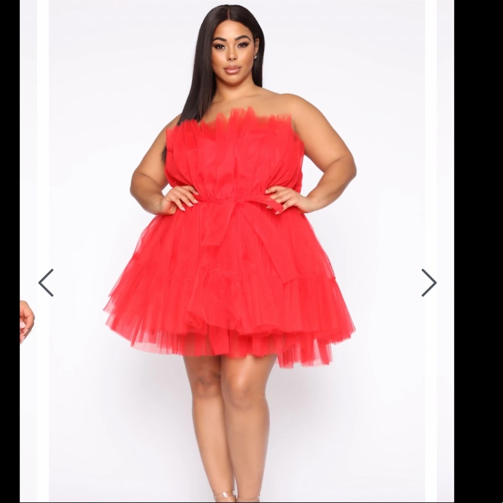 Red tulle dress